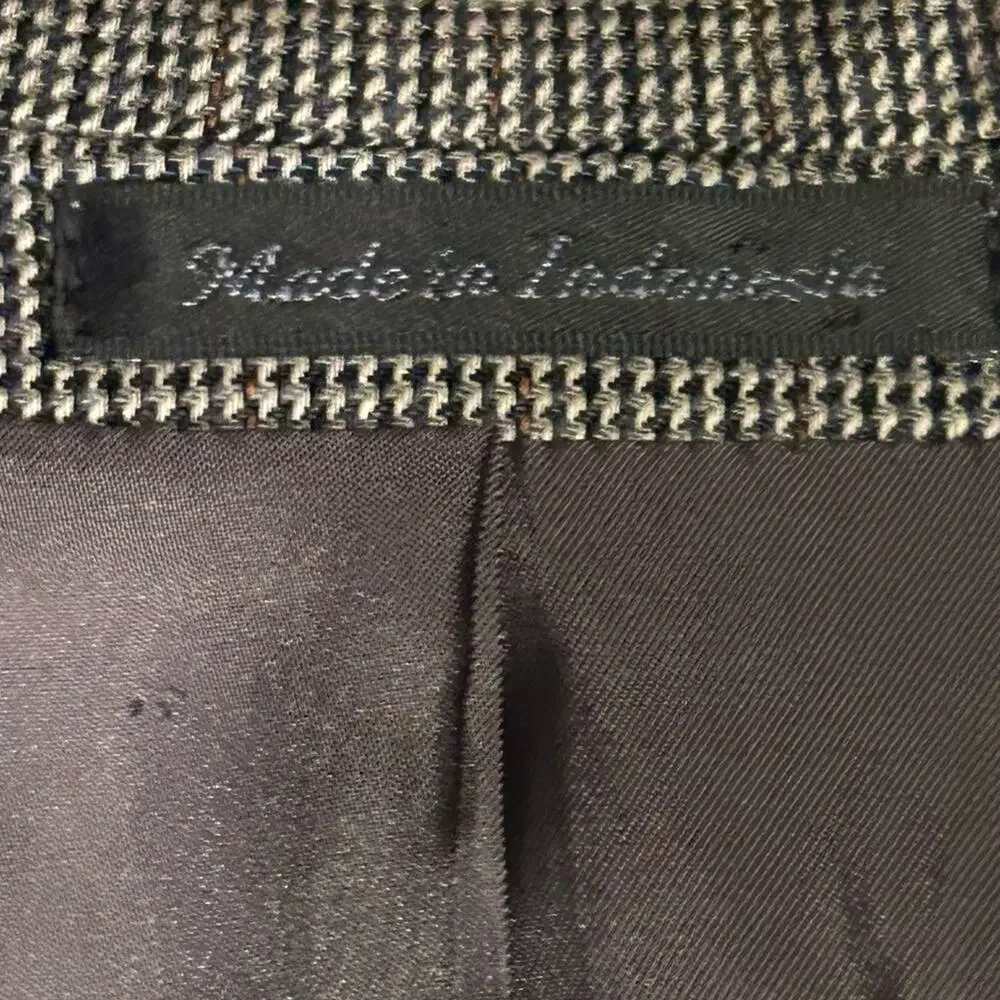 Lauren Ralph Lauren gray tan 100% wool sports coat blazer jacket plaid size 40R